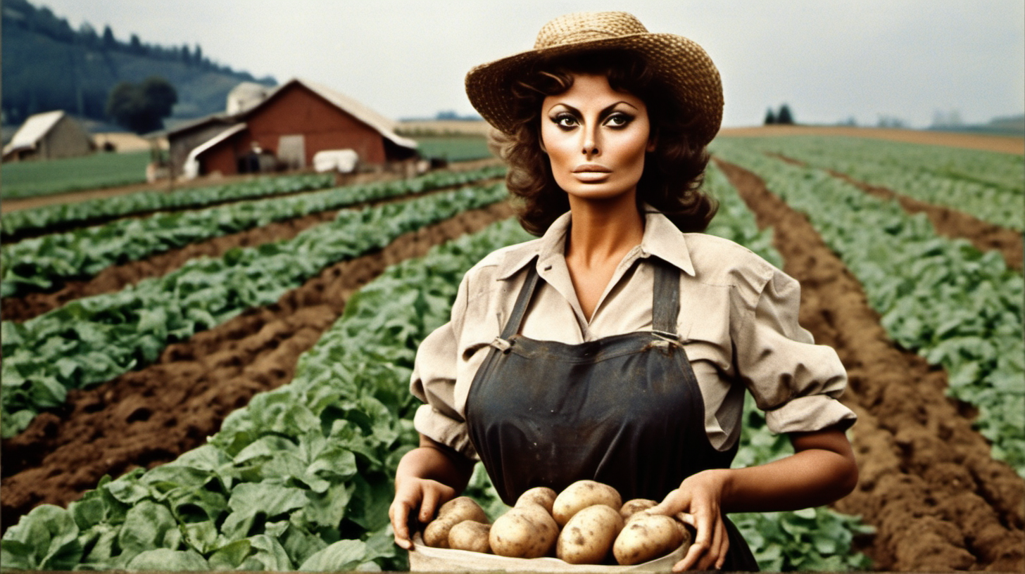 Sophia Loren as a potato farmer