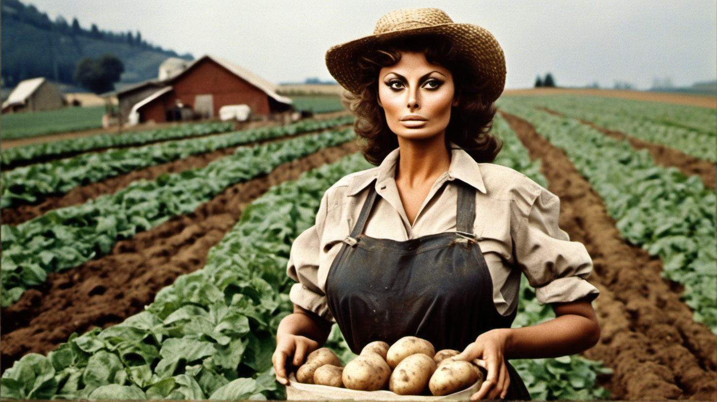 Sophia loren as a potato farmer