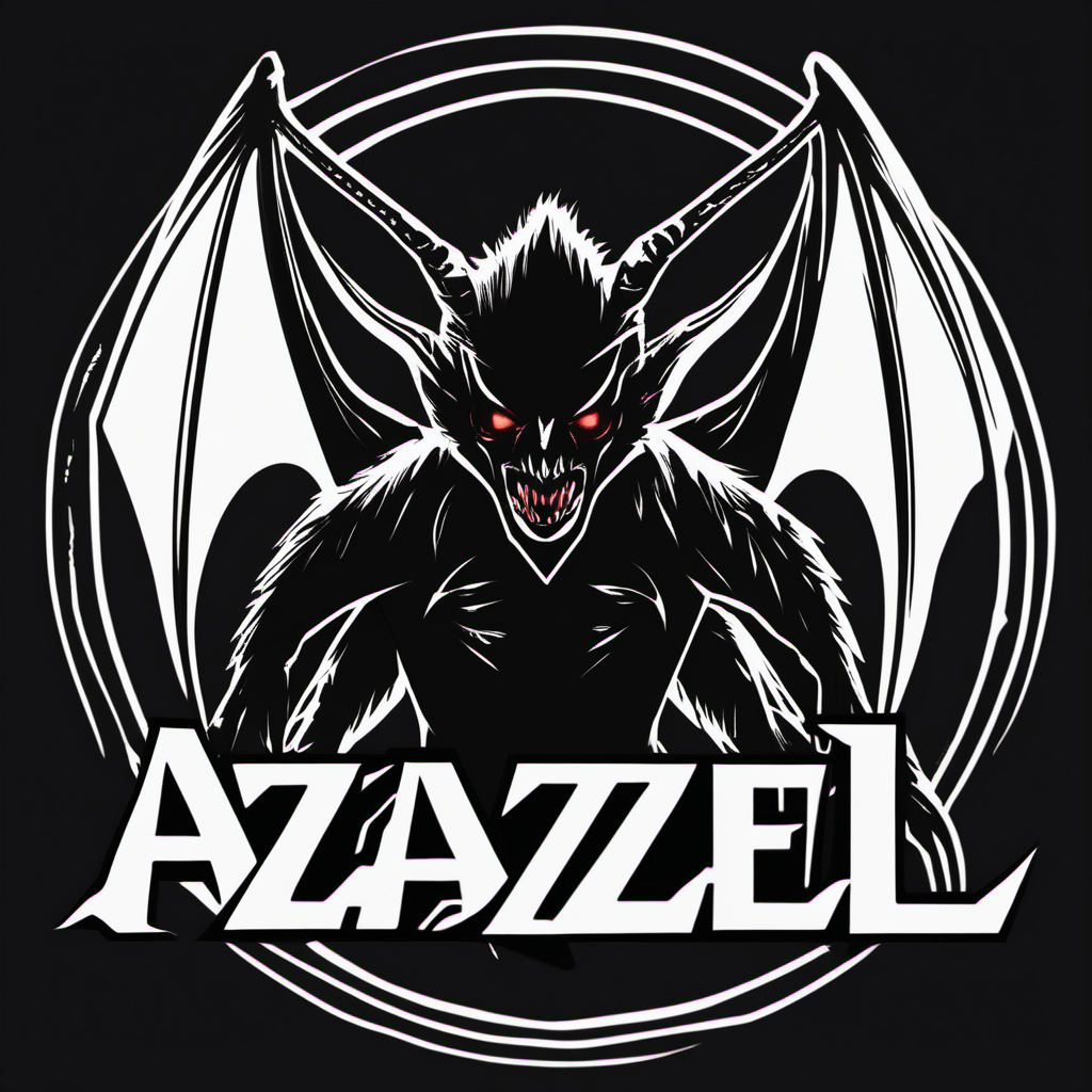 Logo featuring the creature named Azazel with small