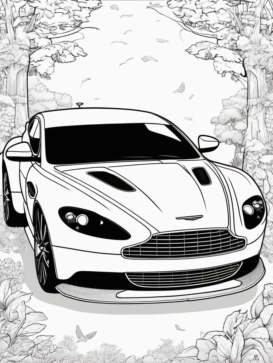aston martin for childrens coloring book