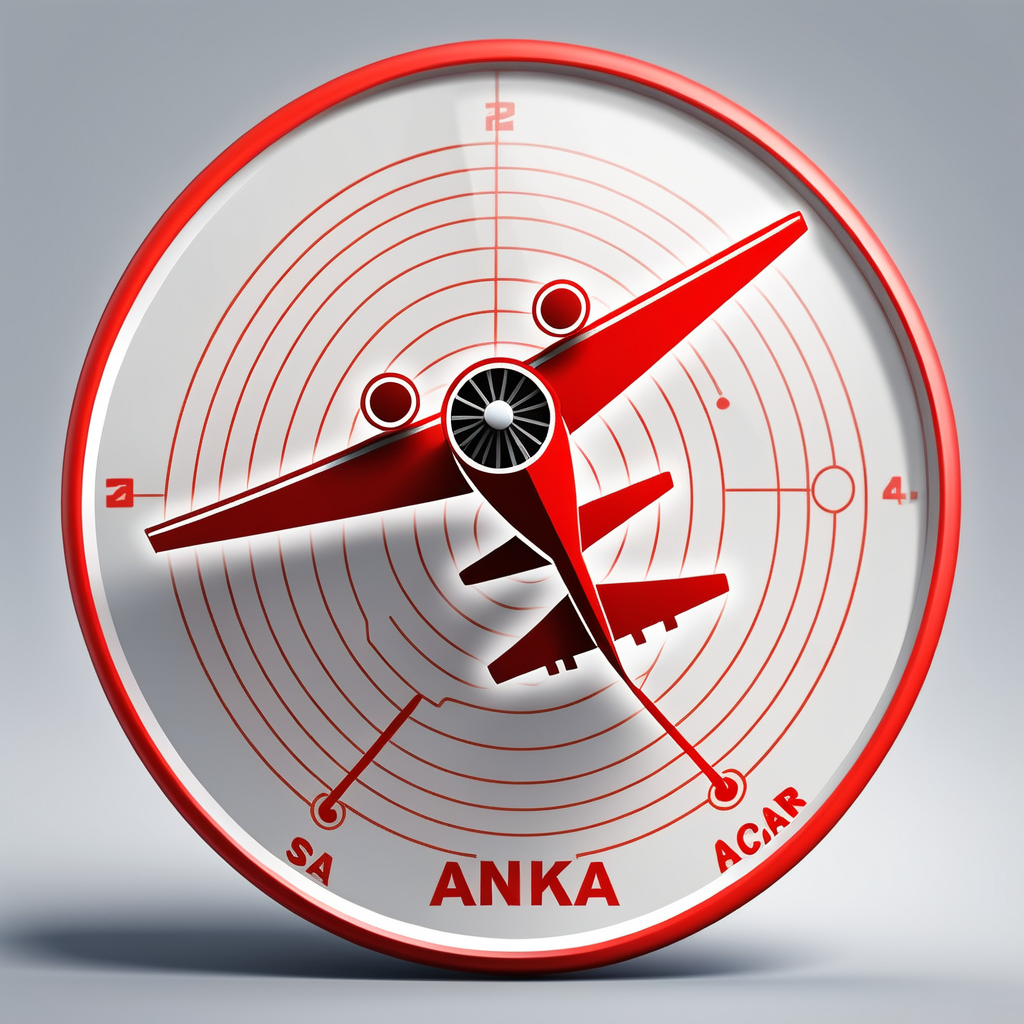 anka uçuş okulu uçak radarı uygulaması için ikon tasarımı yap. kırmızı beyaz renklerini kullan. 