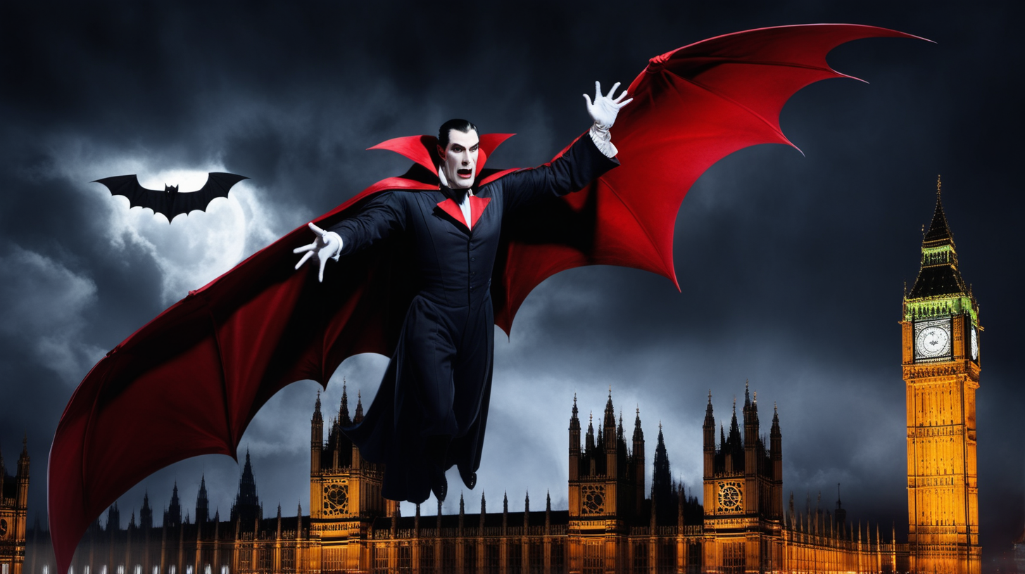 Dracula flying over Big Ben