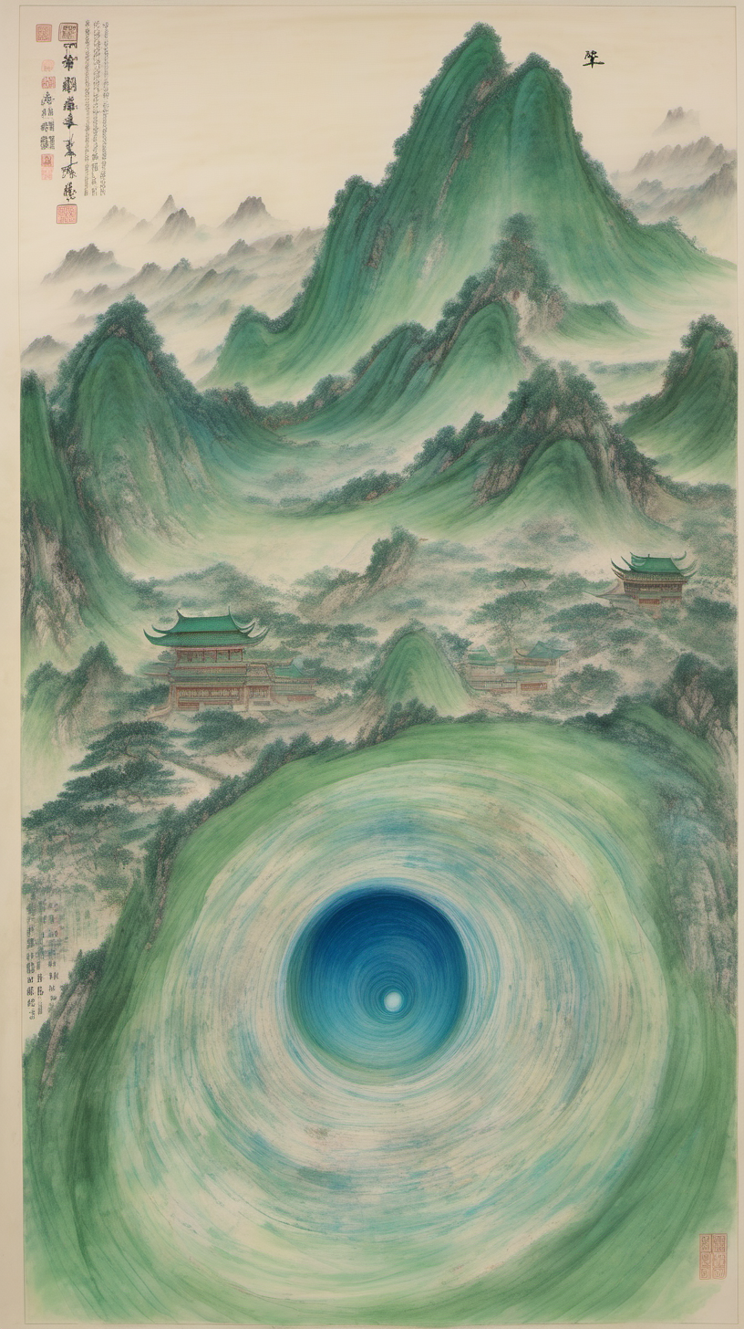 
Prompt

chinese gongbi drawing, with traversable wormhole, other worldly scenery, greenblue mountain, underground, Wittgentsein
