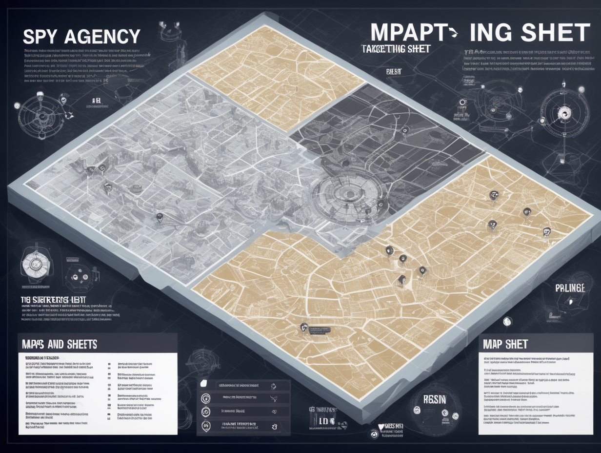 spy agency maps and targeting info sheet