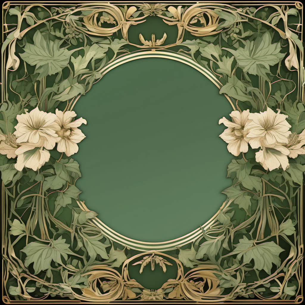 envision prompt A botanic foliage clipart border takes