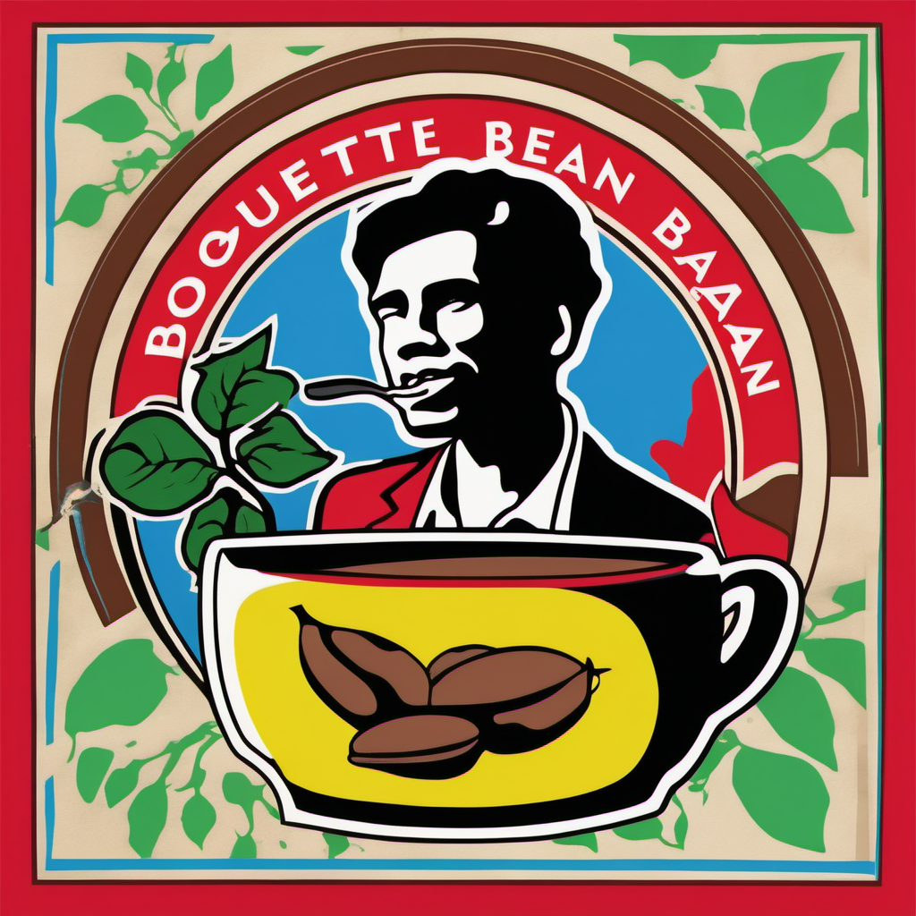  a Boquete, Panama coffee grower logo for a company called Boquete bean in the style of Andy Warhol