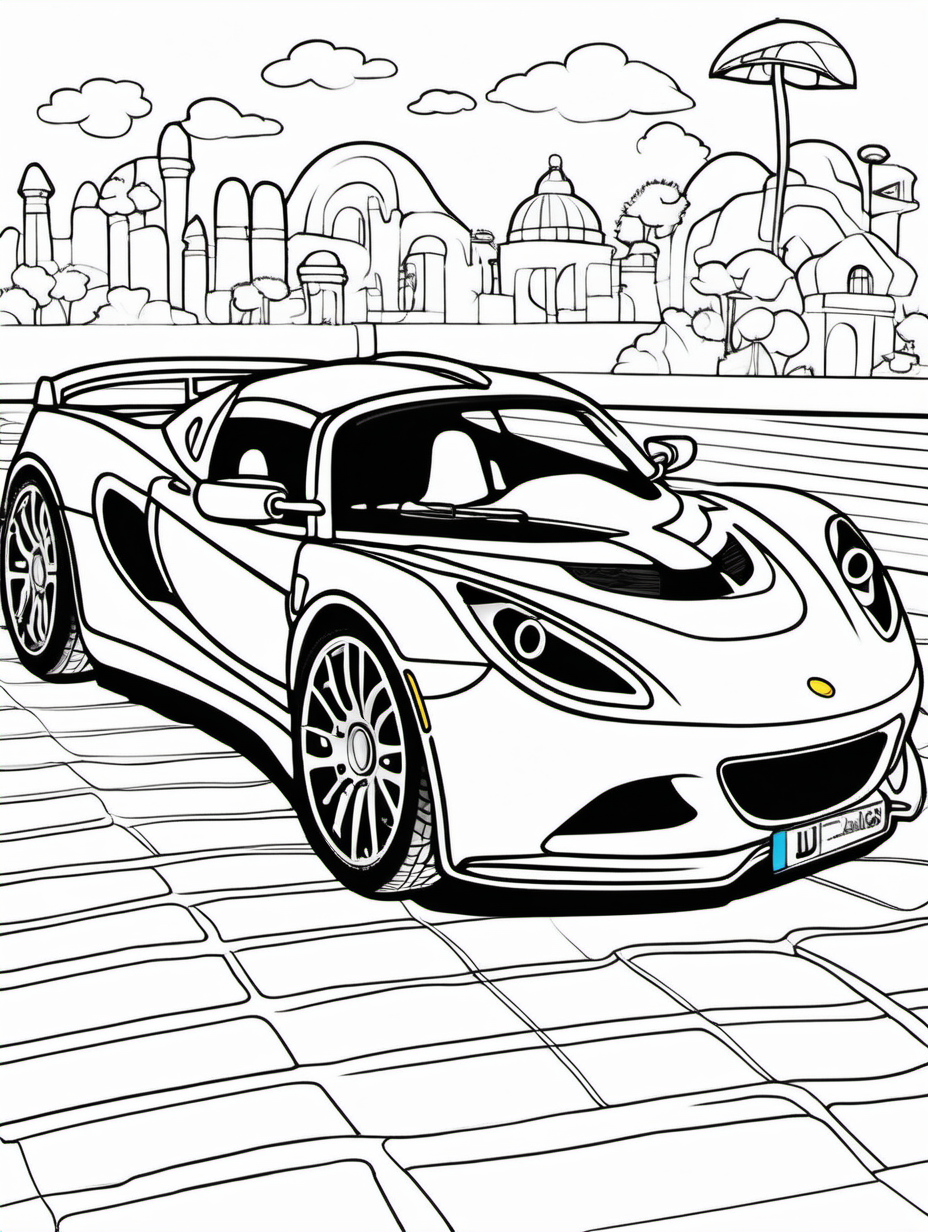 lotus sportscar for childrens colouring book