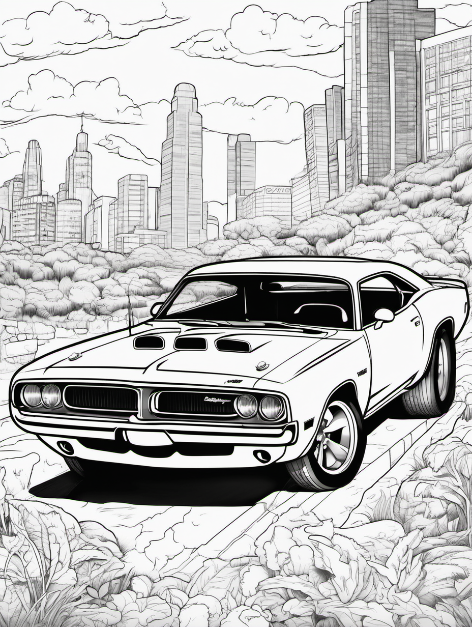 Dodge Hellcat for childrens coloring book