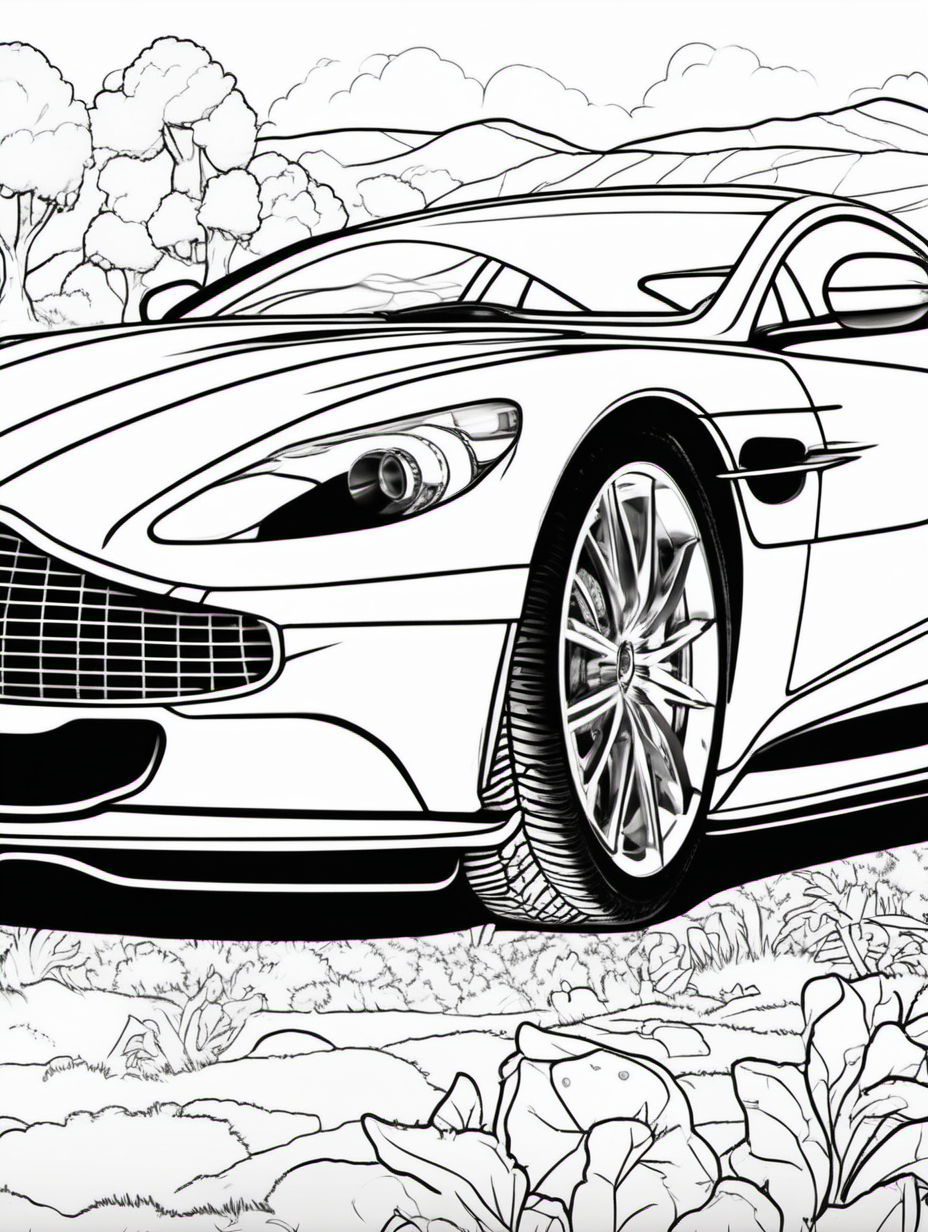 aston martin for childrens coloring book