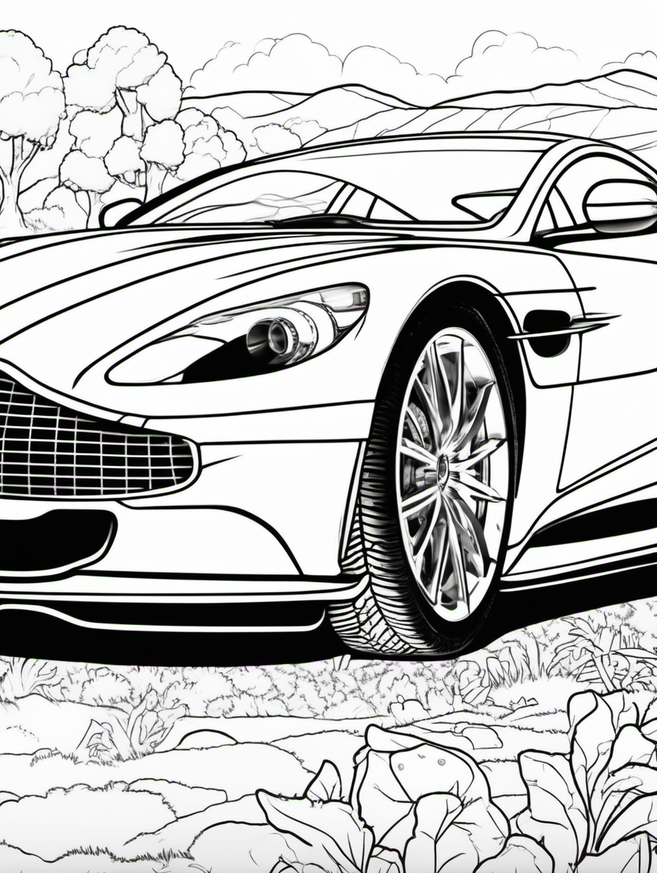 aston martin for childrens colouring book