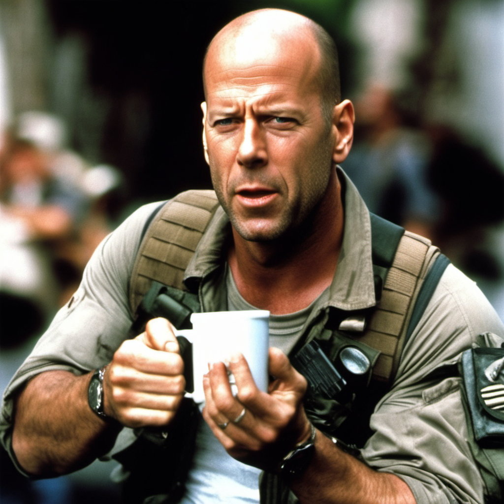 2. "Coffee Hard With A Vengeance"
Bruce Willis fighting terrorists with a cup of Joe in hand? That's a sequel we'd love to see!