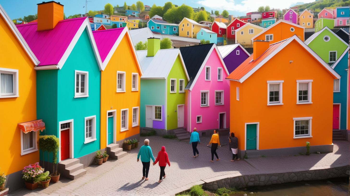town filled with colorful houses and friendly people