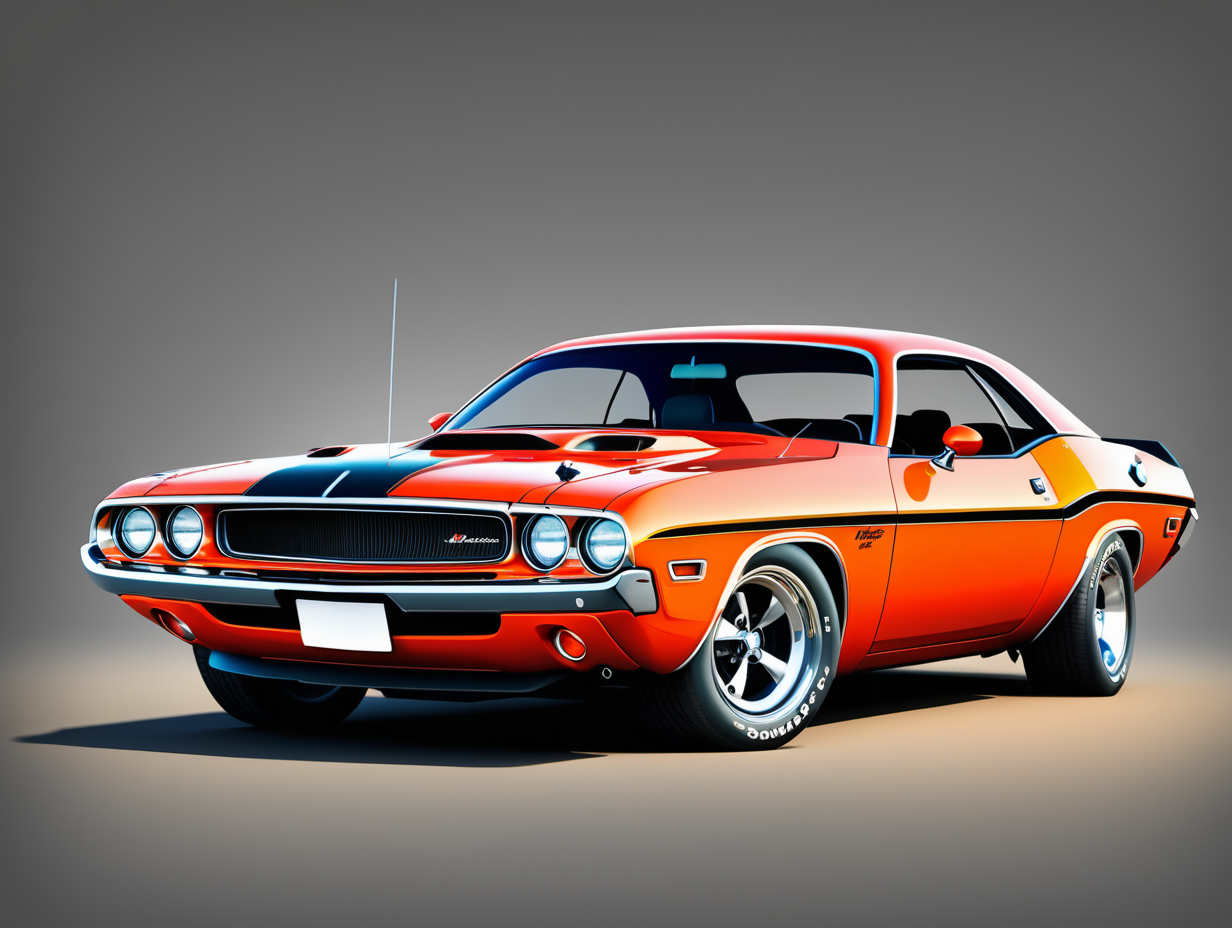 classic American automobile,1970 Dodge Challenger, high detail,