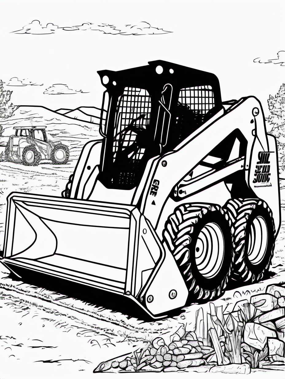 PICK SKID STEER FOR COLOURING BOOK
