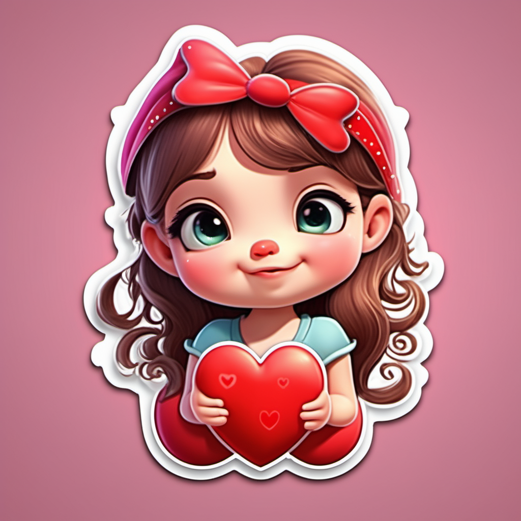 sticker valentine heart so cute big cartoon fairytale
