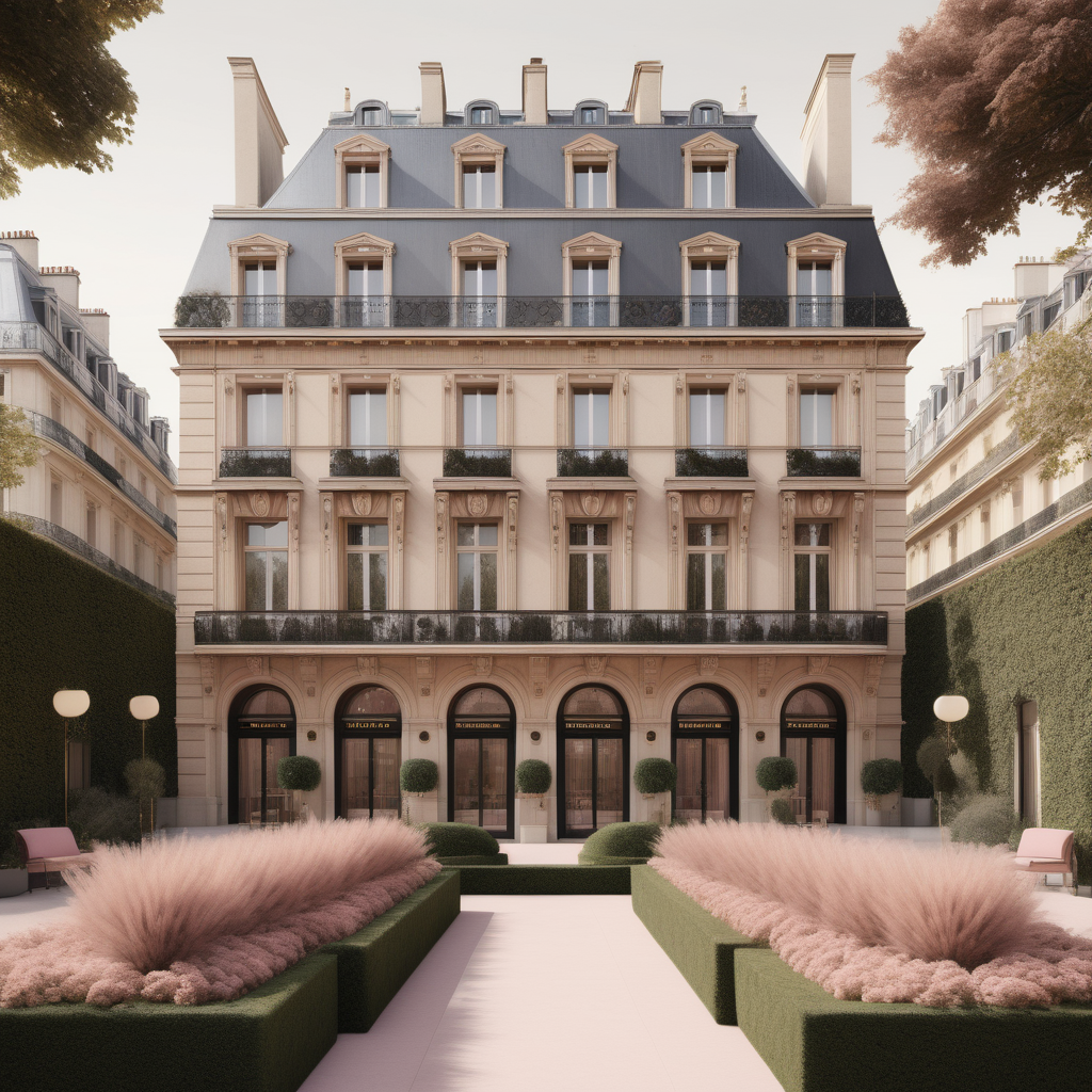 A hyperrealistic image of a palatial modern Parisian