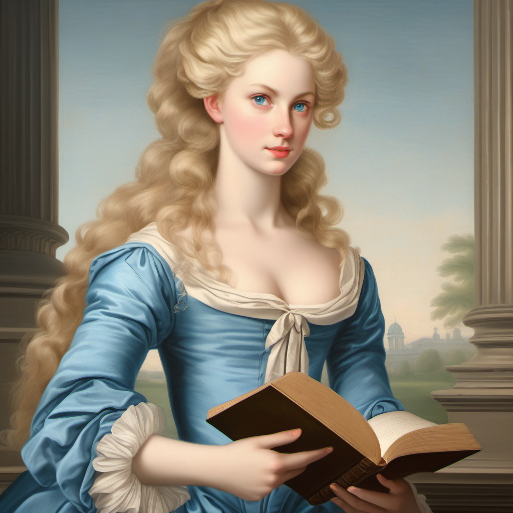 18th century beautiful young female historian blonde hair
