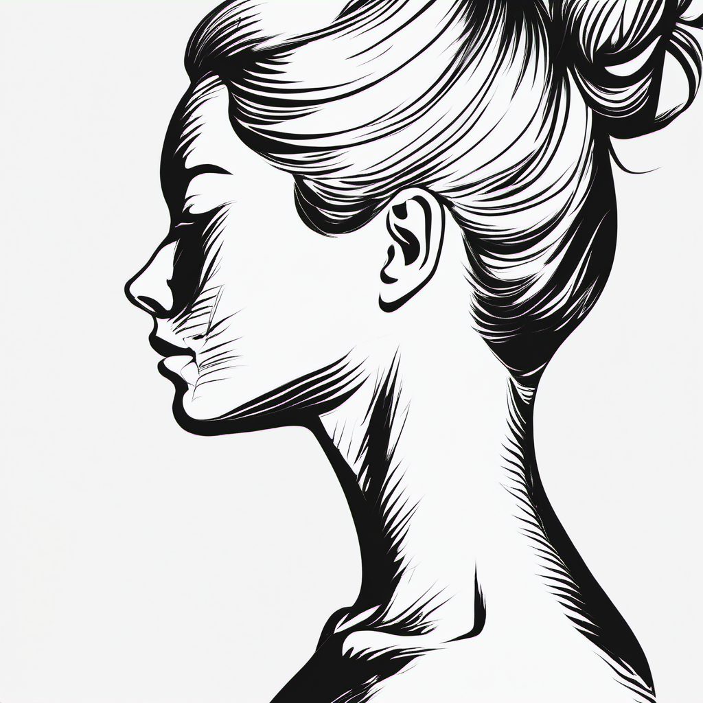 woman head outline with spreading back