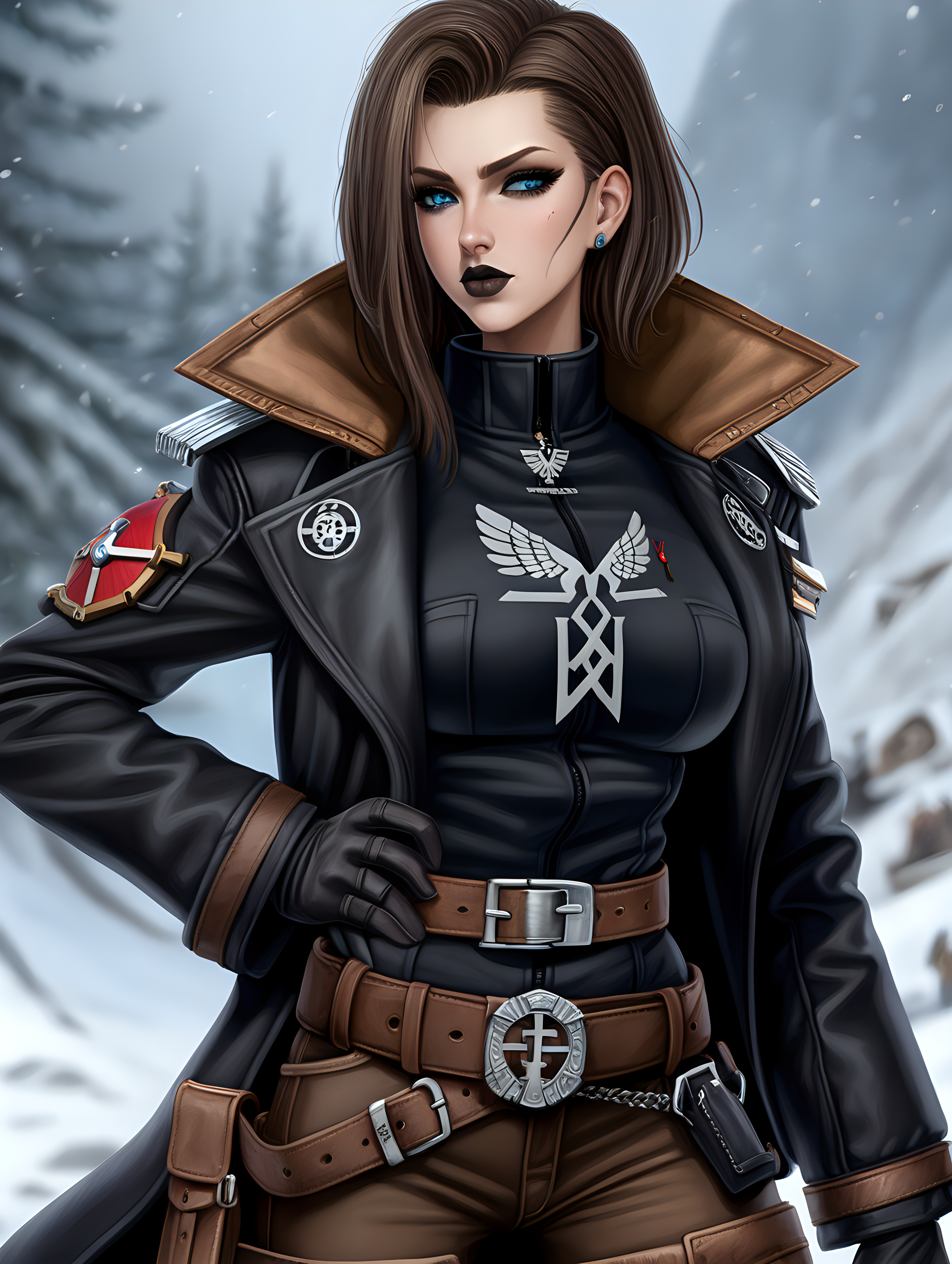 Warhammer 40K young really busty Commissar woman She