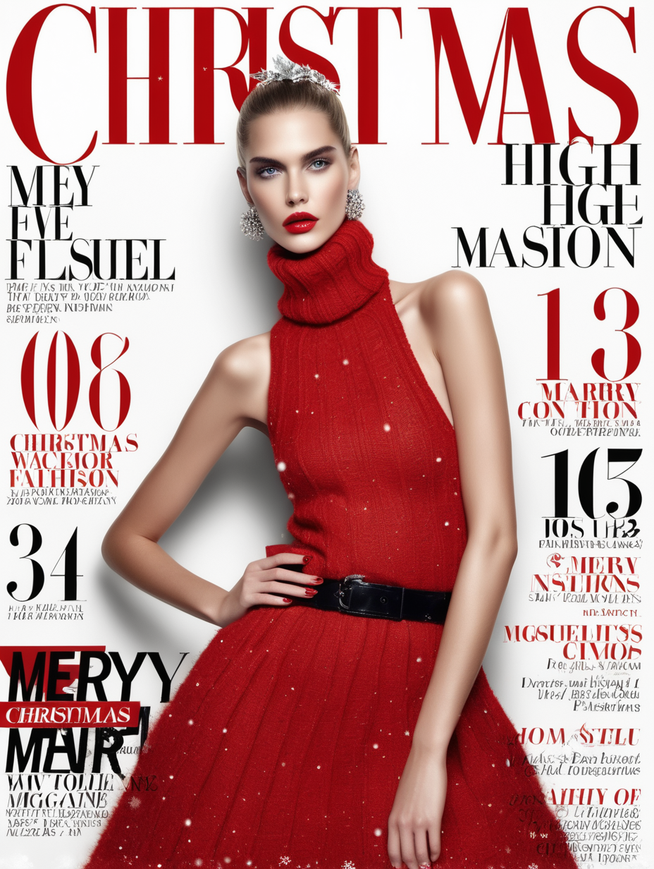 christmas magazine cover high fashion