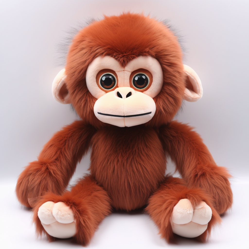 Orangutan Plush Toy Rabbit Fur Material Solid Color