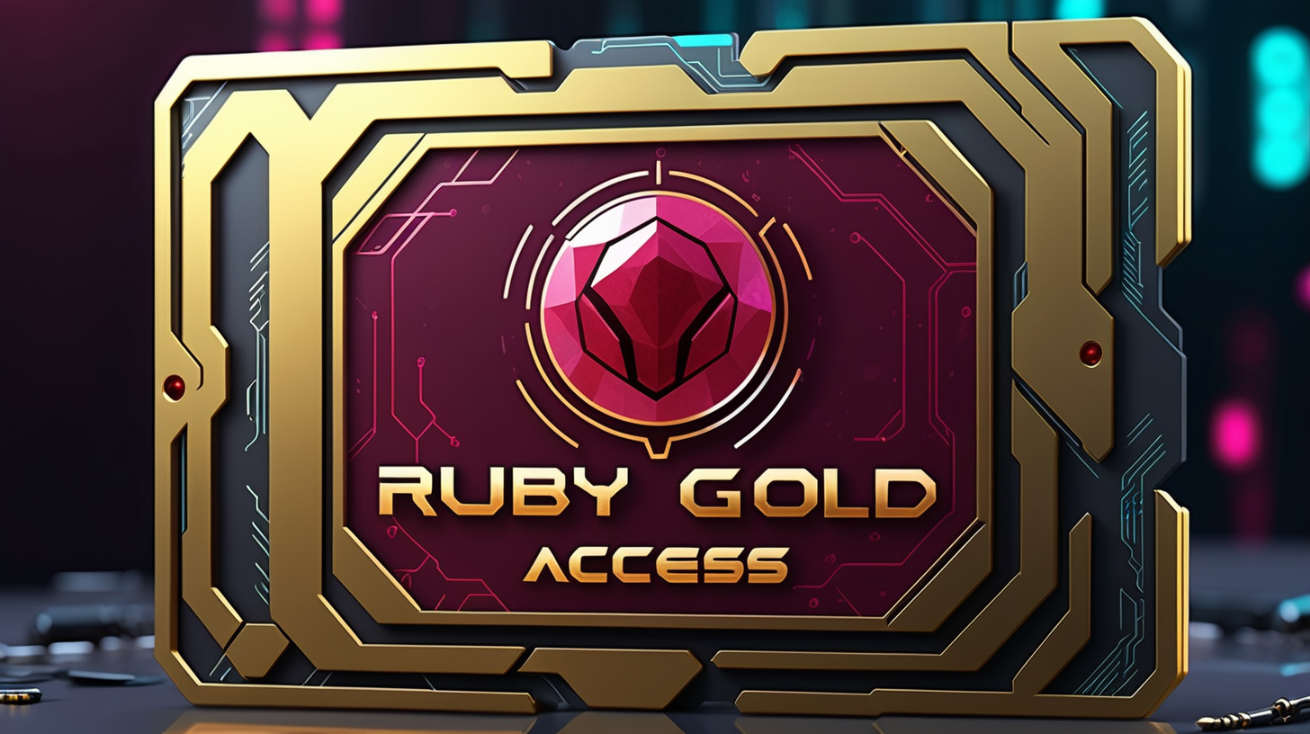 ruby gold access card cyberpunk theme
