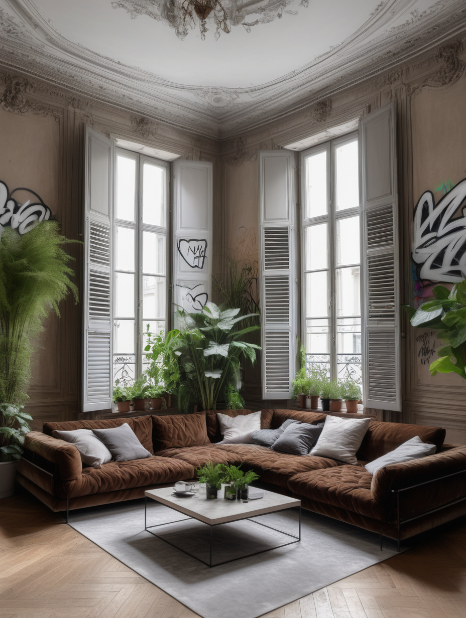 Paris interior with windows Kelly wrestler graffiti wallpapers