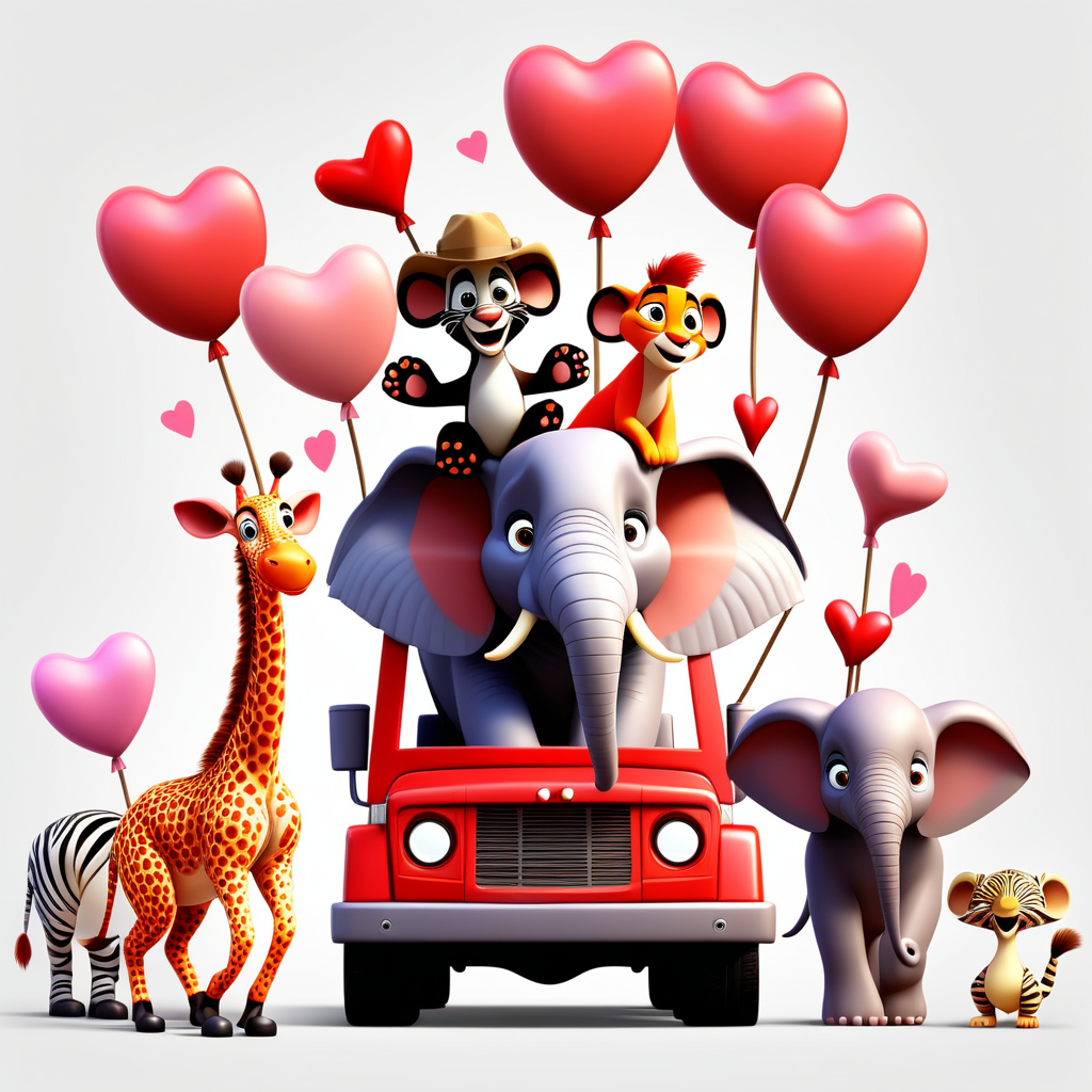 envision prompt Playful Pixar 3D Safari Friends in