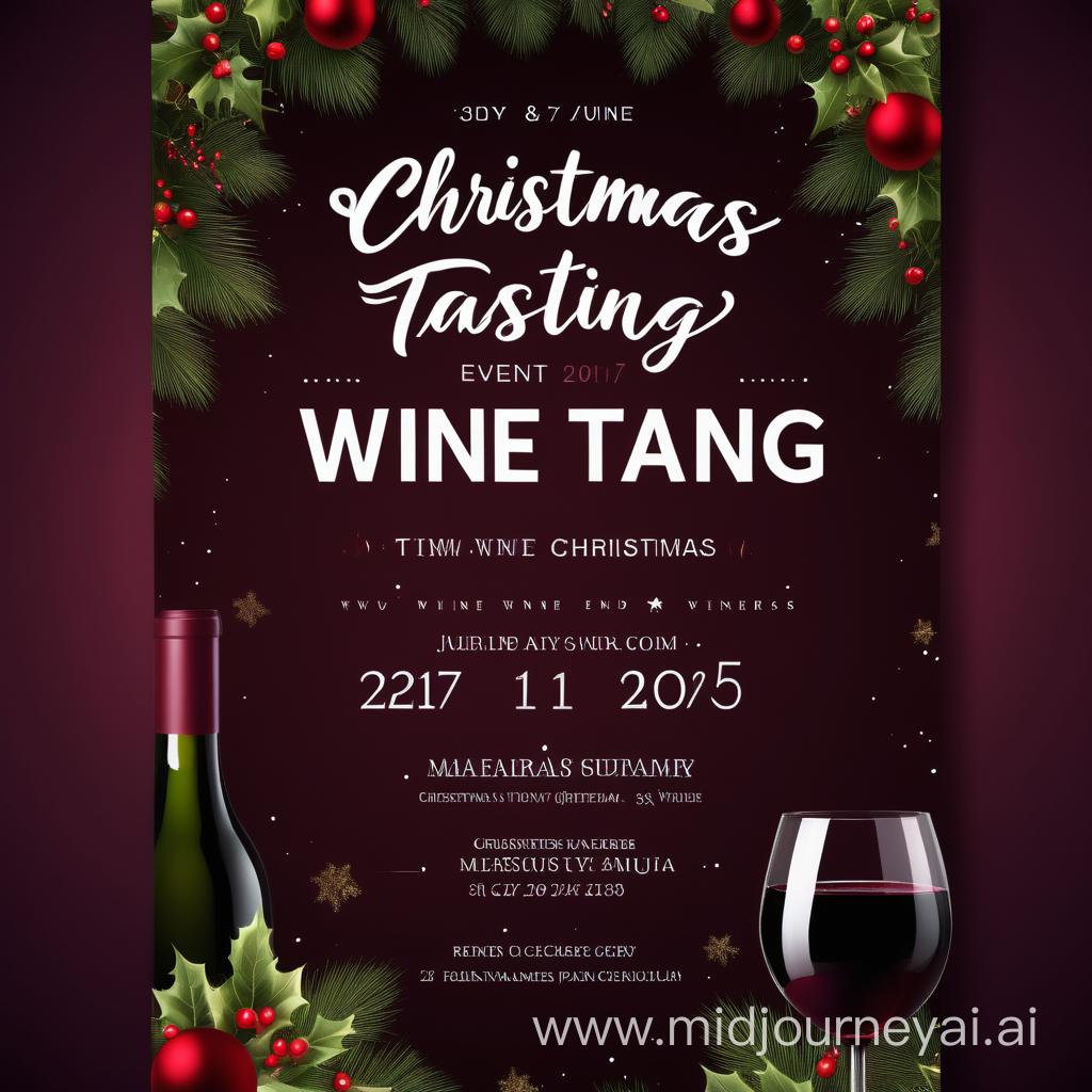 Christmas Wine Tasting Event Poster