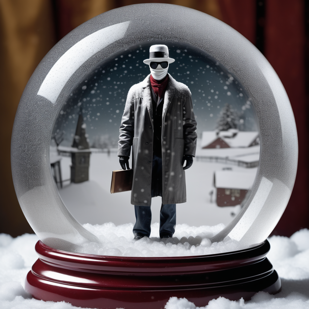 The Invisible Man in a snow globe