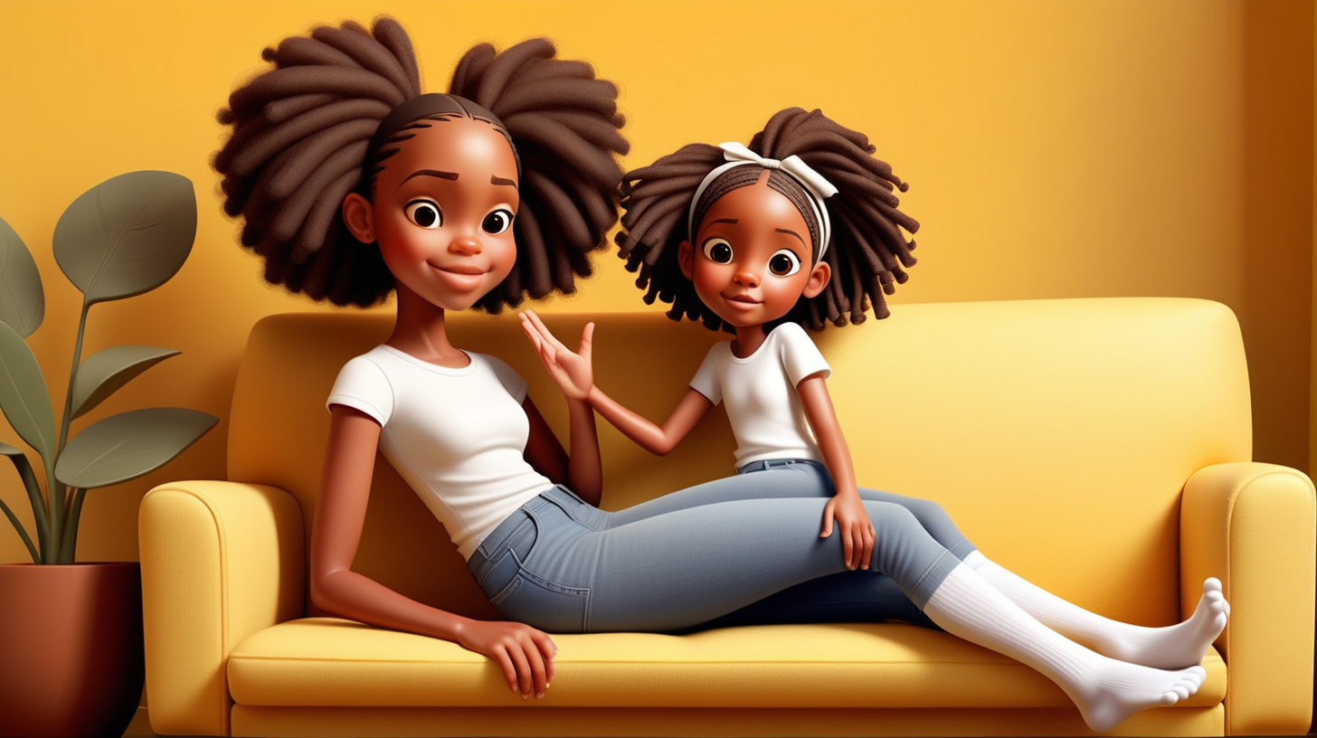 childrensbook illustration 5yearold AfricanAmerican girl Mahkai and her