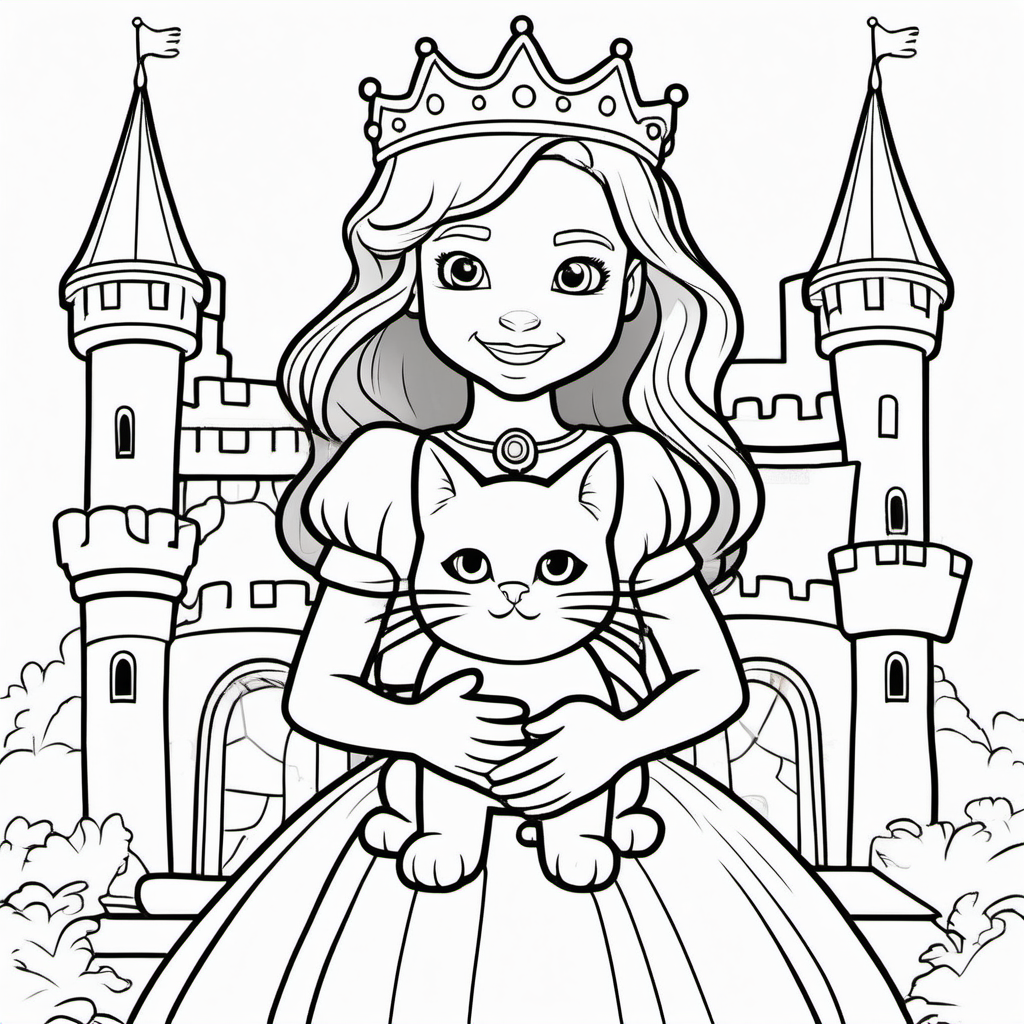 coloring pages for young kids princess holding her