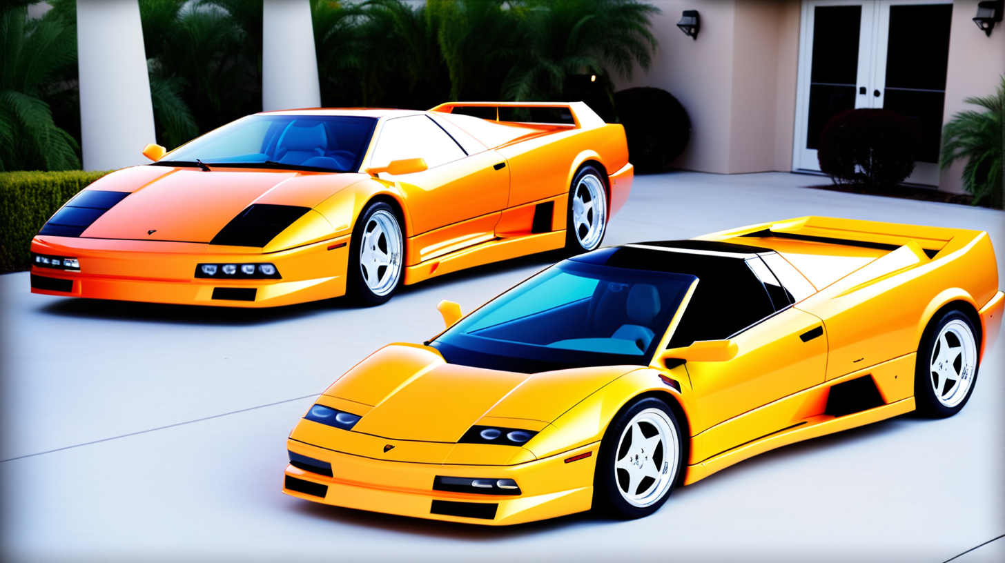 1990 Lamborghini Diablo blended with a 2023 Corvette