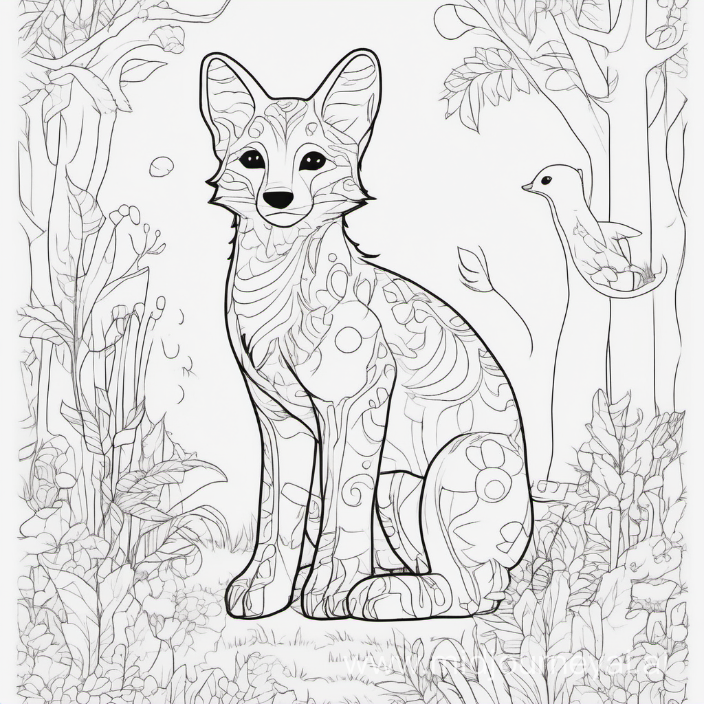 draw cute animals with only the outline in back for a coloring book