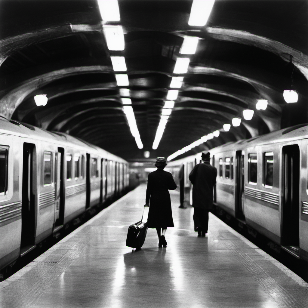 A secret meeting spot inside the subway station, unknown to everybody, Elliott Erwitt photo