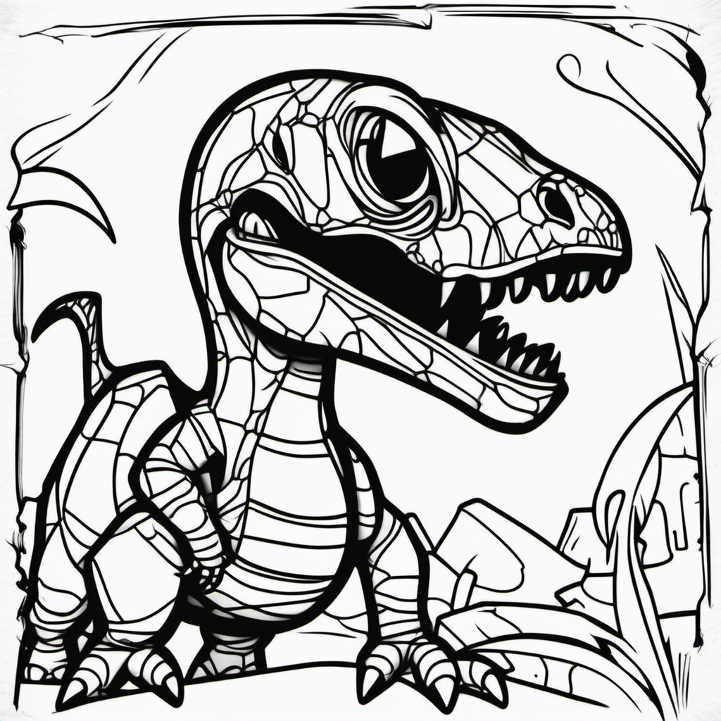word "Dinosaur Ant" graffiti style, coloring pages, dark lines