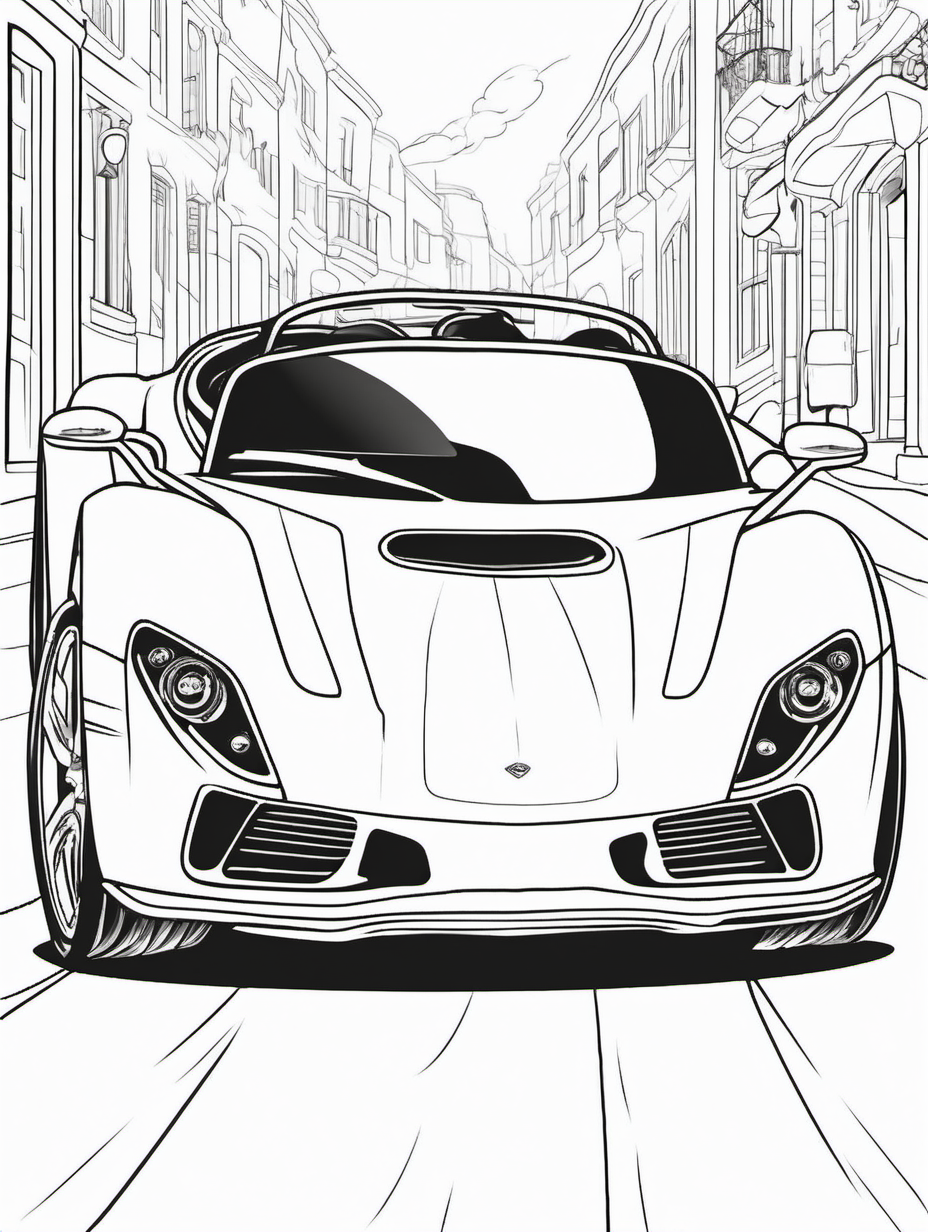 roadster sportscar for childrens colouring book