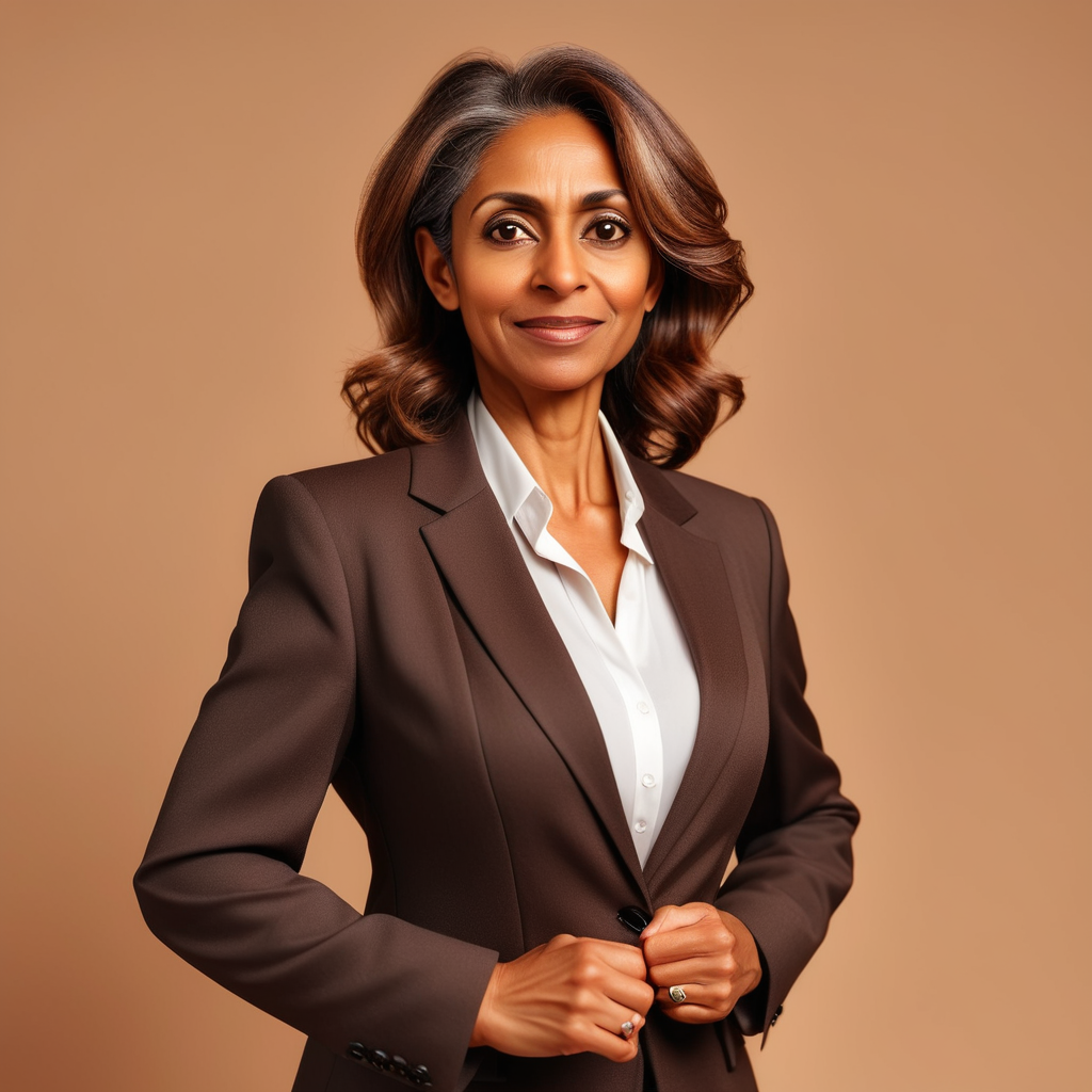 middle age brown woman in suit