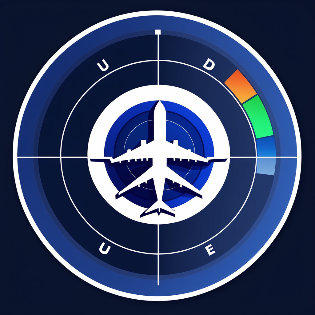 united airlines uçak radarı için tasarım. united airlines logo renklerini kullanın. çerçeve kullanma. tam ekran olacak. icon efekti kullanma.