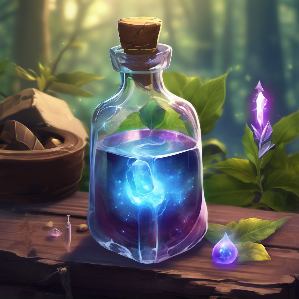 A healing potion with magical properties One you