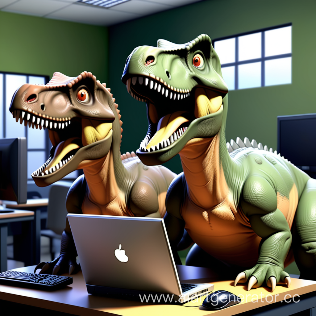 Динозавры в компьютерном клубе