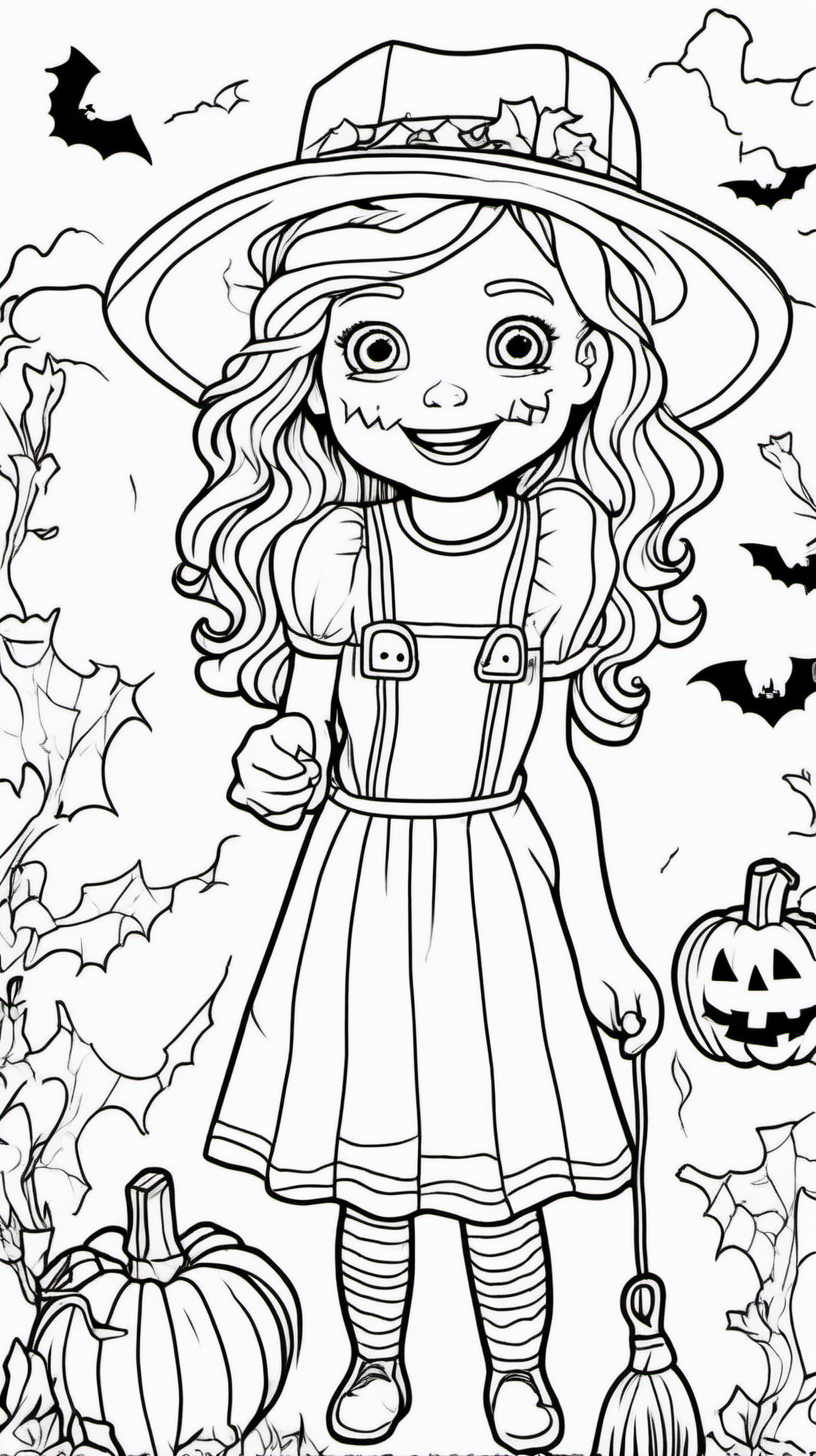 A childrens coloring book about a white girl
