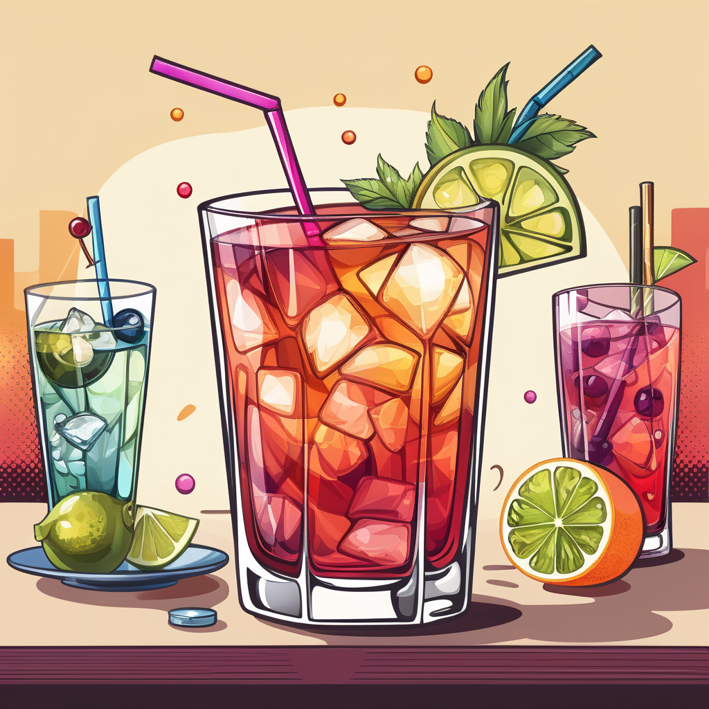 Coktel drink cartoon 