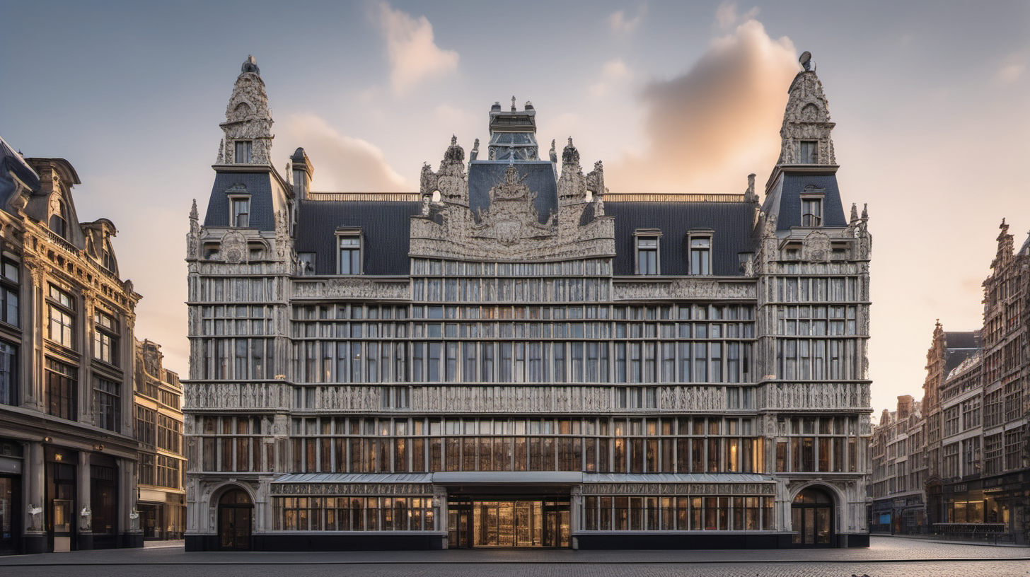 (A detailed replica of the Antwerp Diamond Centre showcasing its architectural intricacies), (Canon EOS R6 with a 35mm f/1.8 lens), (Balanced lighting accentuating the replica's fine details), (Architectural photography style highlighting the precision and craftsmanship of the replica)