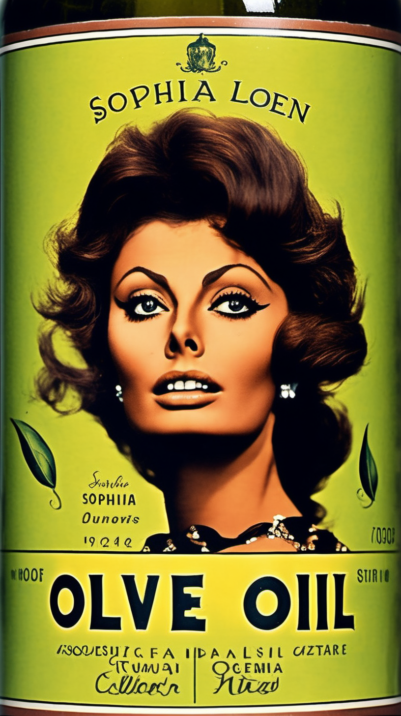 Sophia loren as a bottle of olive oil 