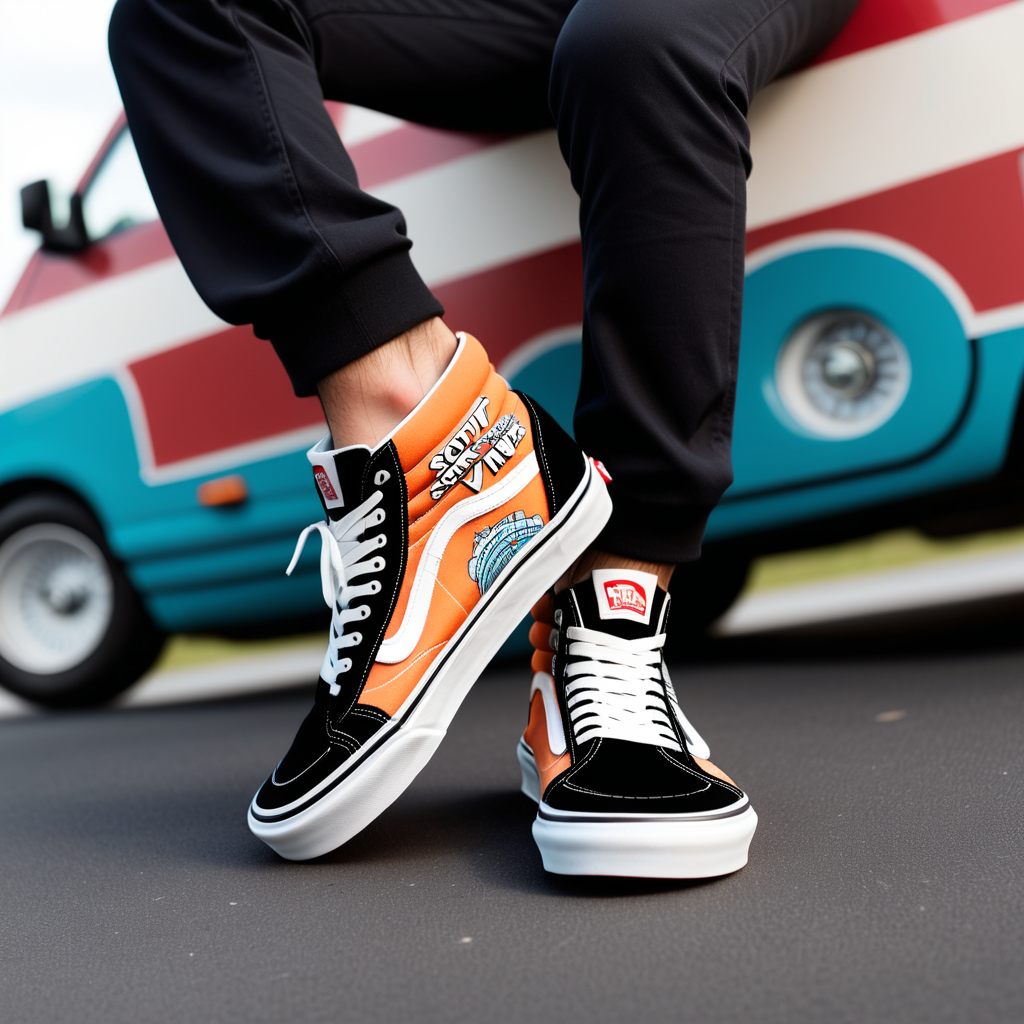 vans sneakers with South interstate95 design on them