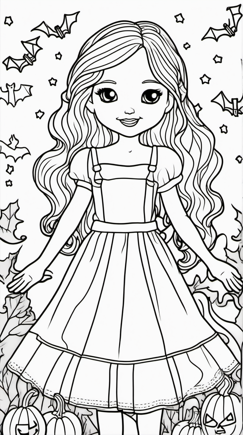 A childrens coloring book about a white girl