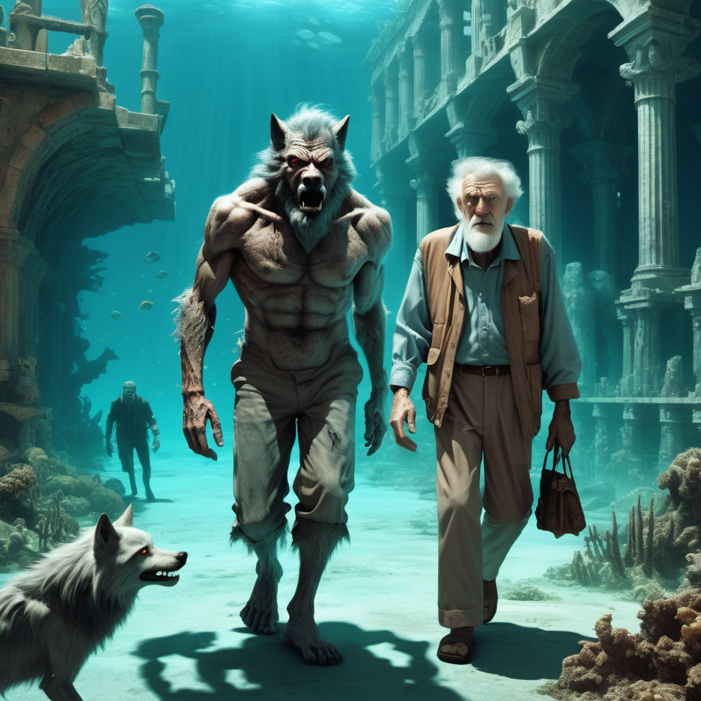 A kind Wolfman walking side by side with