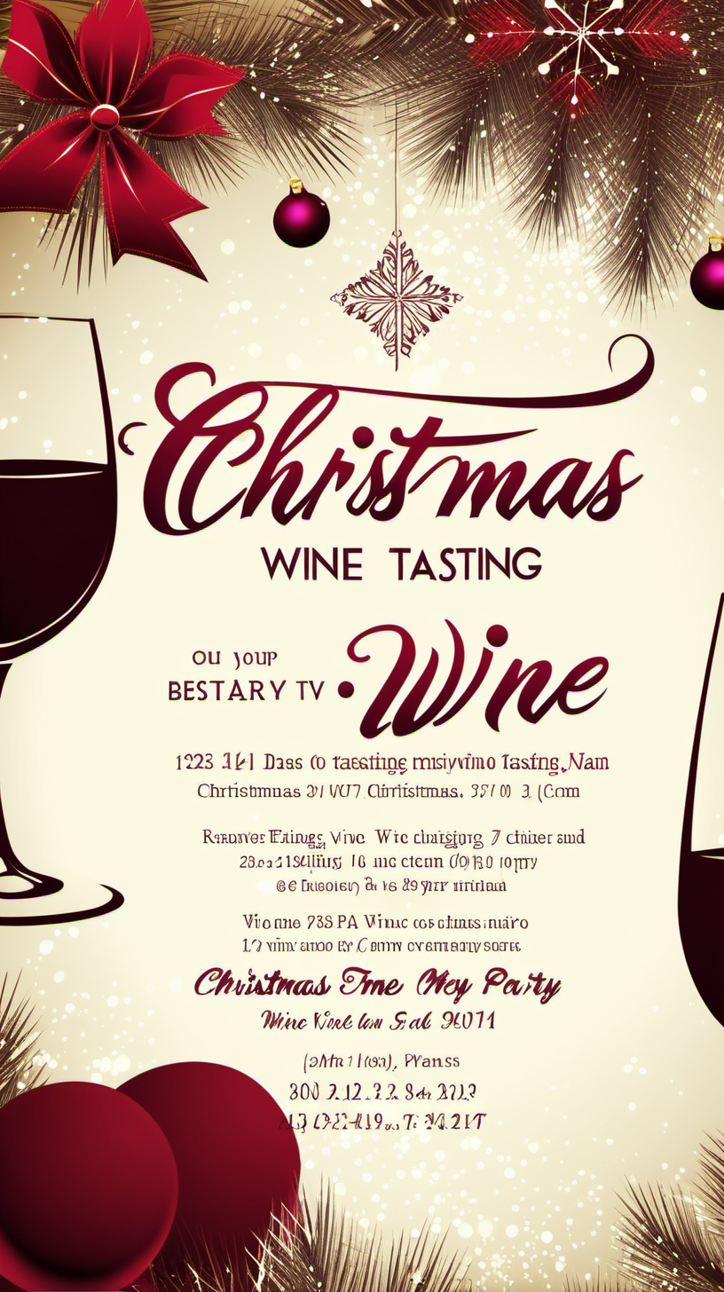 Christmas Wine Tasting Party Invitation Poster Background