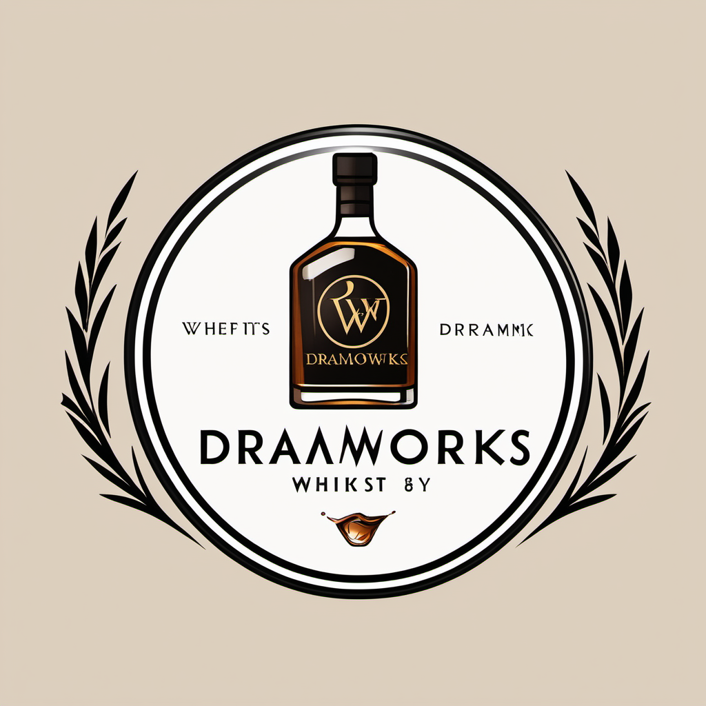 a minimalist modern whisky logo called dramworks
